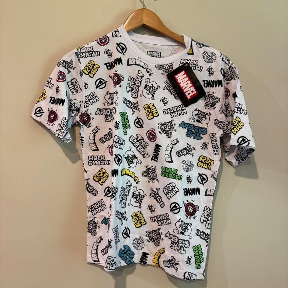 Marvel Boy's White T-shirt NWT Size Large 14